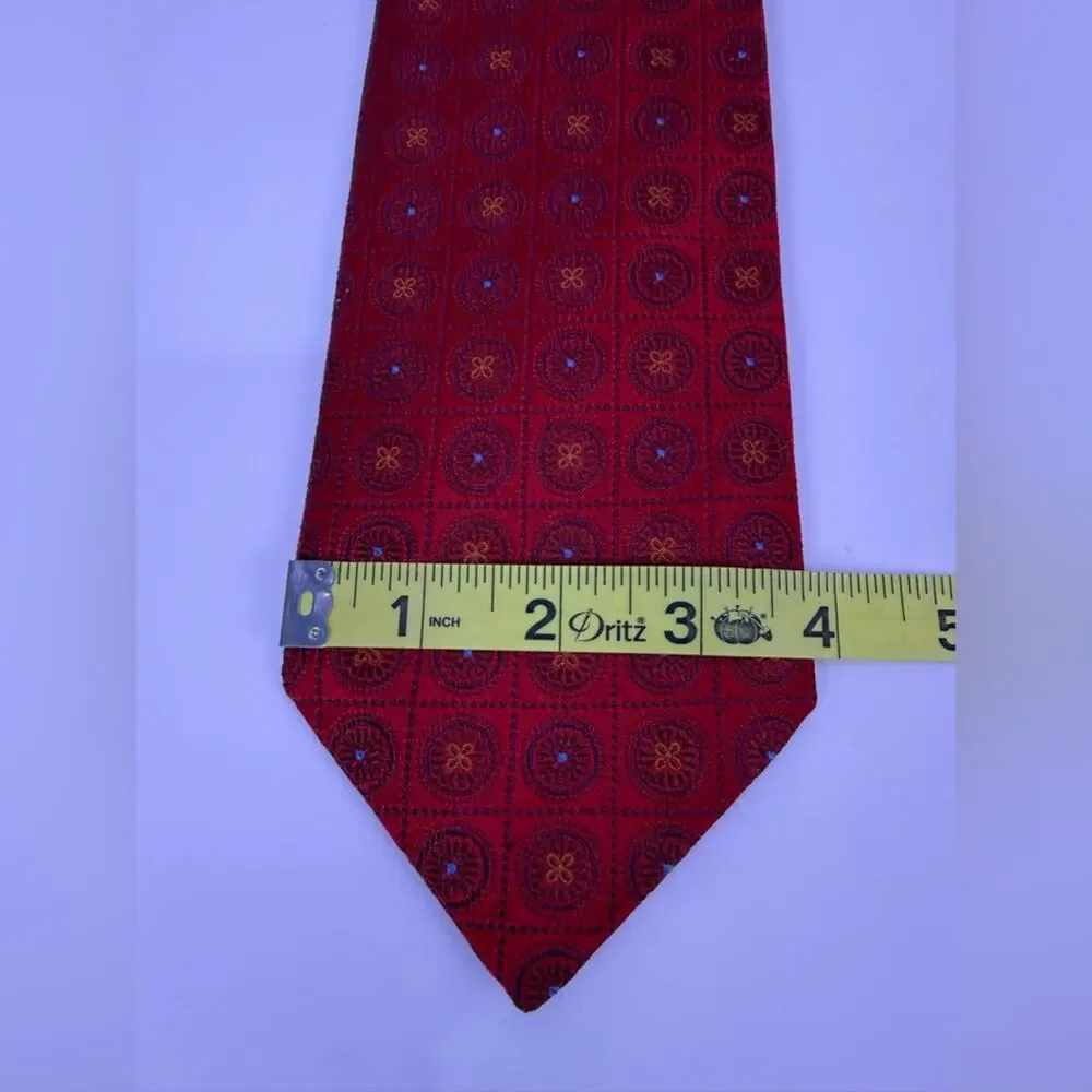 Robert Talbott Silk Tie Red Medallion Geometric Pattern Nordstrom Classic